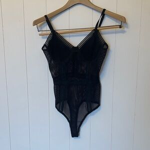 Dainty Hooligan black mesh thong body suit! XS